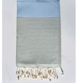 Toalla de playa Panal lurex  azul maya