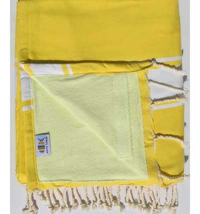 toalla de playa duplicado esponja amarillo cobalto y amarillo cal
