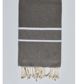 Toalla de playa cheurón polvo gris