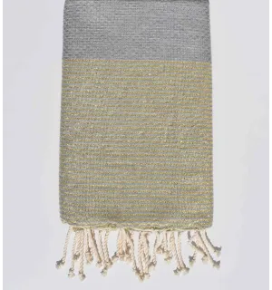 Toalla de playa de lurex gris claro