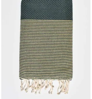 Toalla de playa Panal lurex  verde oscuro 