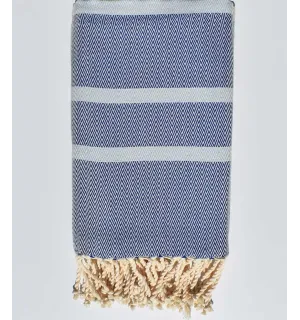 Toalla de playa chevron azul real y azul maya 