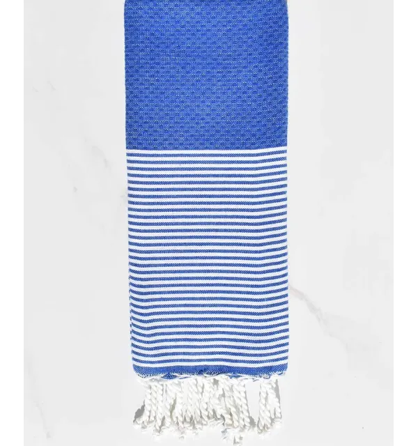 Niño nido de abeja azul eléctrico Fouta Tunisia - 1