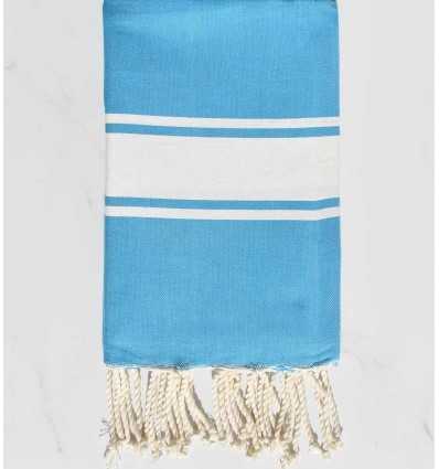 toalla de playa  azul caribe tejido plato