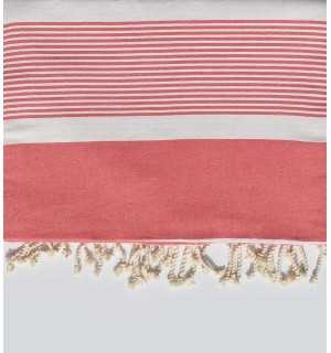 Fouta gigante 2m * 2,85m color carmesí Fouta Tunisia - 1 2
