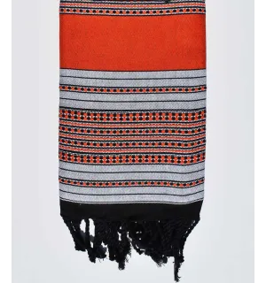 Toalla de playa arabesco naranja und grau Fouta Tunisia - 1