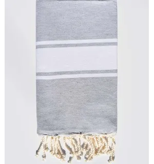 Toalla playa gris plateado claro Fouta Tunisia - 1