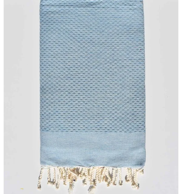 Fouta nido de abeja unido azul acero Fouta Tunisia - 1