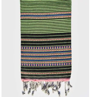 Toalla de playa a rayas negras arabescas Fouta Tunisia - 1