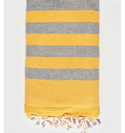 toalla de playa Esponja amarilla y gris