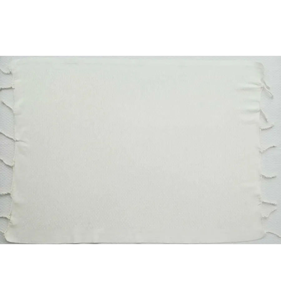 Juego de 10 servilletas blanco crema Fouta Tunisia - 2