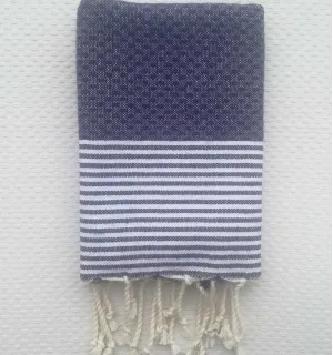 Juego de 10 servilletas azul medianoche Fouta Tunisia - 1