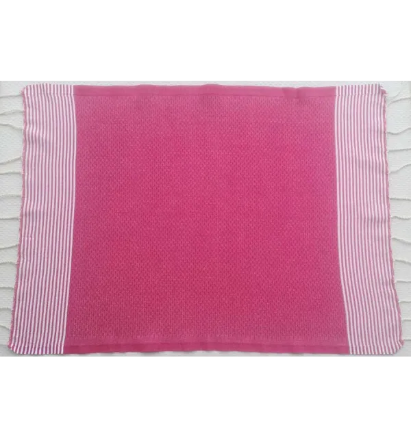 Juego de 10 servilletas rosas con rayas Fouta Tunisia - 2