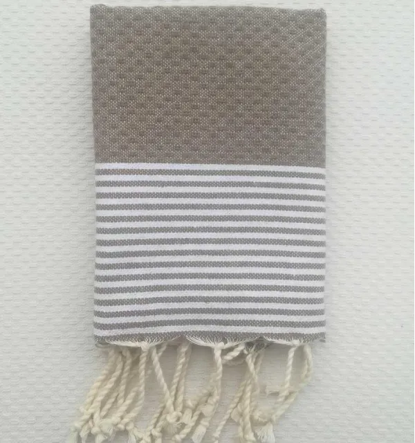 Juego de 10 servilletas marrón topo Fouta Tunisia - 1