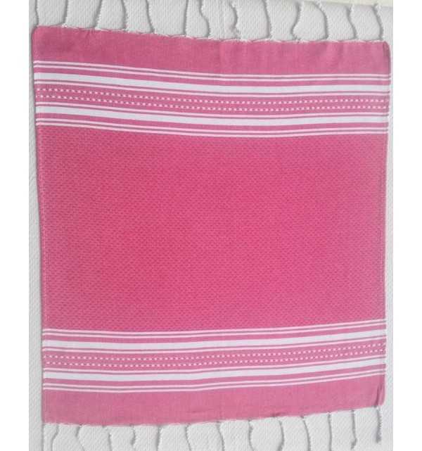 Mini servilleta rosa y blanca Fouta Tunisia - 1