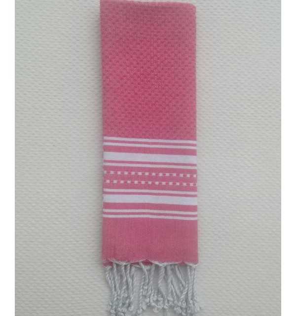 Mini servilleta rosa y blanca Fouta Tunisia - 2