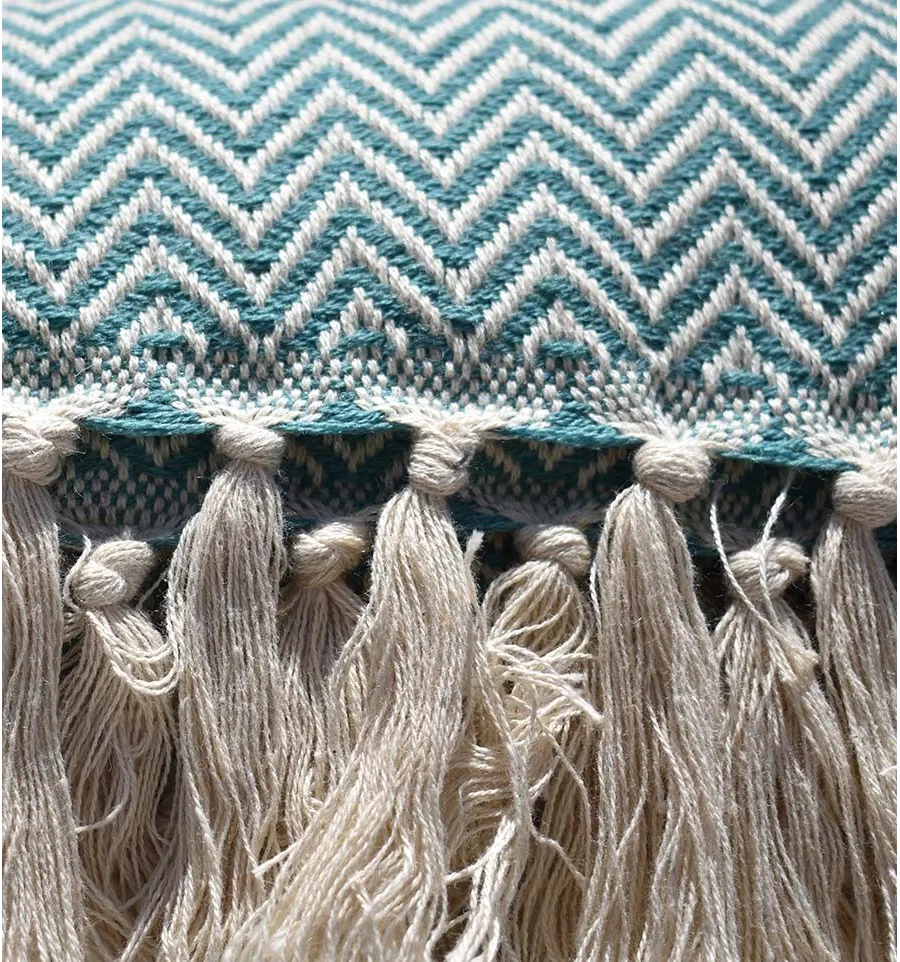 Plaid chevron azul glauco Fouta Tunisia - 3