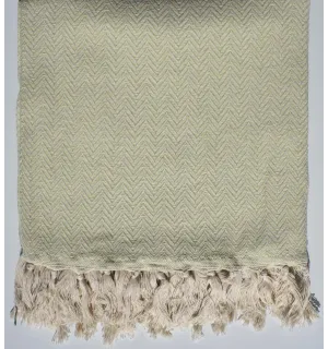 Plaid chevron verde pistacho Fouta Tunisia - 1