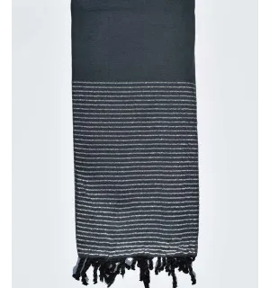 Toalla de playa gigante verde cromo oscuro con lurex Fouta Tunisia - 1