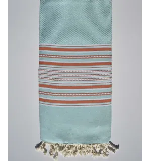 Toalla de playa gigante arabesco azul rayas naranja  - 1