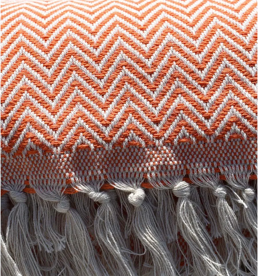 Plaid chevron naranja Fouta Tunisia - 3